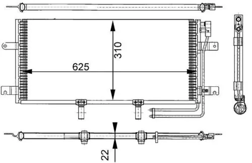 Kondensator, Klimaanlage MAHLE AC 332 000S)