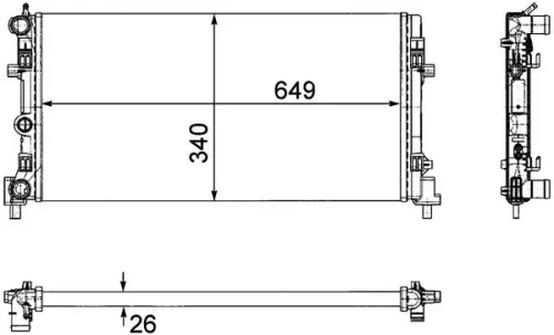 Kühler, Motorkühlung MAHLE CR 1096 000P)