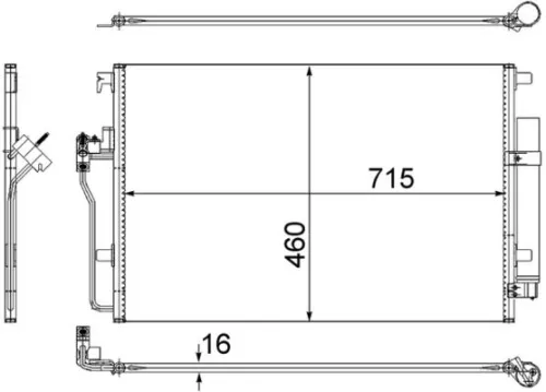 Kondensator, Klimaanlage MAHLE AC 553 001S)