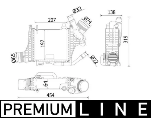 Ladeluftkühler MAHLE CI 541 000P)