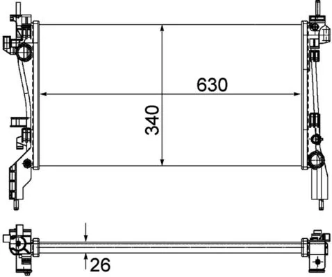 Kühler, Motorkühlung MAHLE CR 1122 000P)