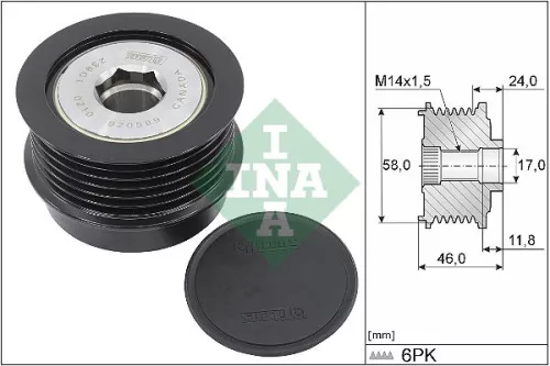 Freilaufkupplung des Generators Schaeffler INA 535 0355 10)
