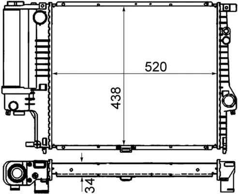 Kühler, Motorkühlung MAHLE CR 244 001S)