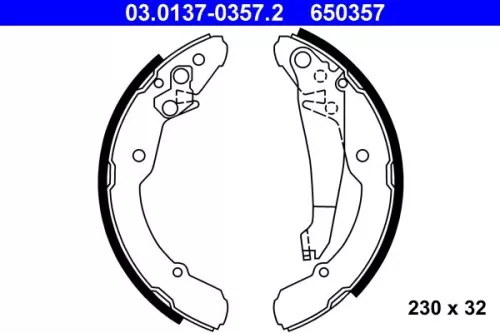 Bremsbackensatz ATE 03.0137-0357.2)