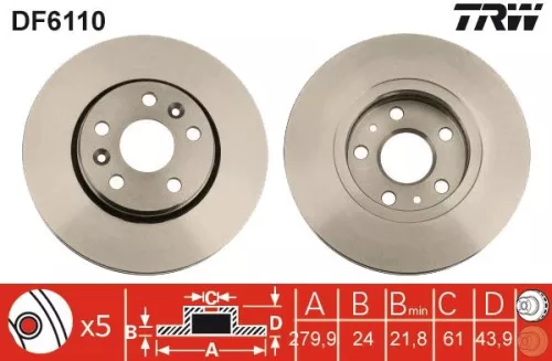 Bremsscheibe TRW DF6110)