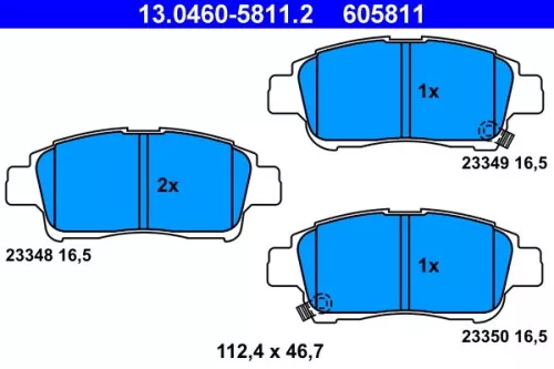 Bremsbelagsatz, Scheibenbremse ATE 13.0460-5811.2)