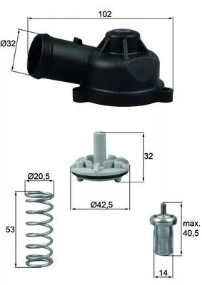 Thermostat, Kühlmittel MAHLE TI 244 83D)