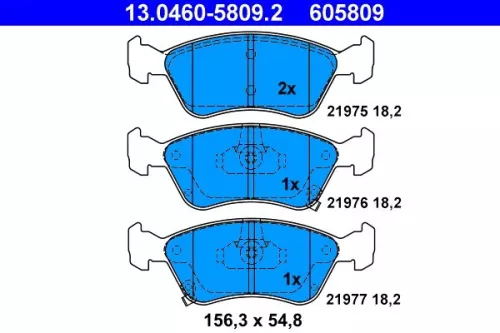 Bremsbelagsatz, Scheibenbremse ATE 13.0460-5809.2)