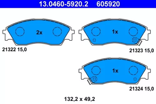 Bremsbelagsatz, Scheibenbremse ATE 13.0460-5920.2)