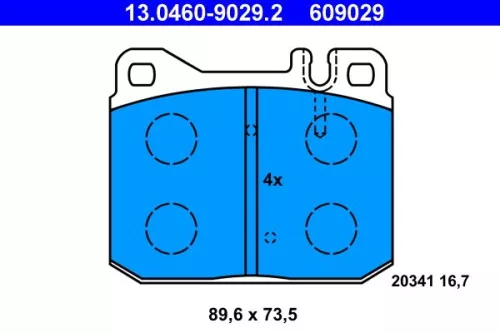 Bremsbelagsatz, Scheibenbremse ATE 13.0460-9029.2)