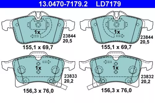 Bremsbelagsatz, Scheibenbremse ATE 13.0470-7179.2)