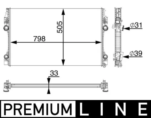 Kühler, Motorkühlung MAHLE CR 1163 000P)