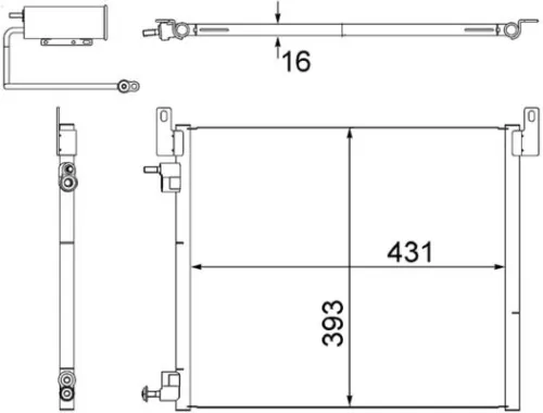 Kondensator, Klimaanlage MAHLE AC 499 000S)
