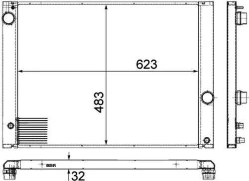 Kühler, Motorkühlung MAHLE CR 1682 000P)