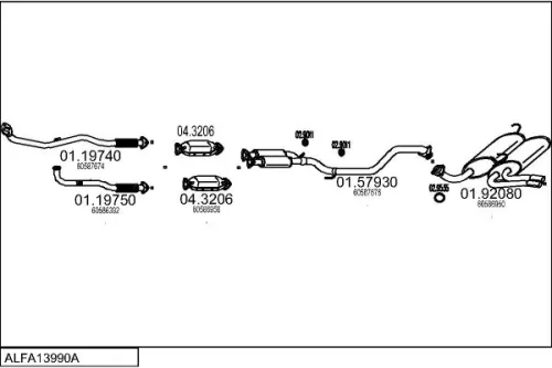 Exhaust System MTS ALFA13990A000164)