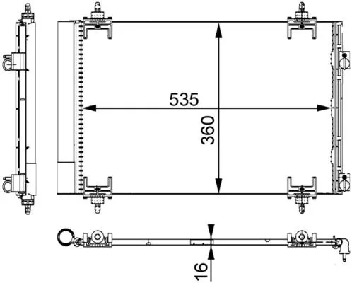 Kondensator, Klimaanlage MAHLE AC 667 000S)