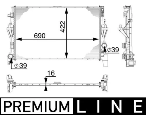 Kühler, Motorkühlung MAHLE CR 902 000P)