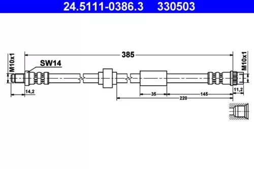 Bremsschlauch ATE 24.5111-0386.3)