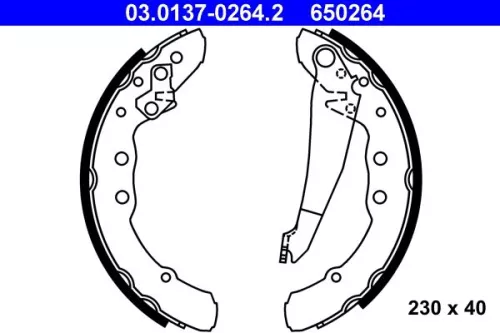 Bremsbackensatz ATE 03.0137-0264.2)