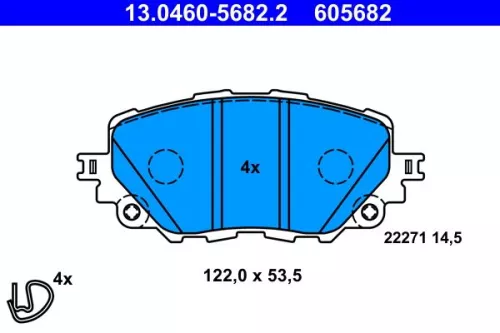 Bremsbelagsatz, Scheibenbremse ATE 13.0460-5682.2)
