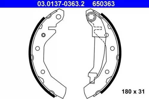 Bremsbackensatz ATE 03.0137-0363.2)