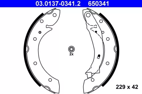 Bremsbackensatz ATE 03.0137-0341.2)