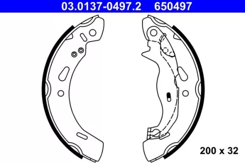 Bremsbackensatz ATE 03.0137-0497.2)