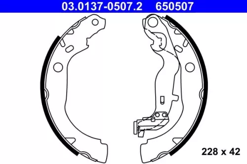 Bremsbackensatz ATE 03.0137-0507.2)