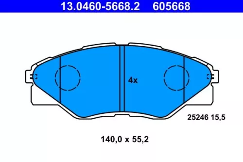 Bremsbelagsatz, Scheibenbremse ATE 13.0460-5668.2)