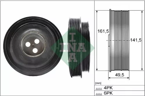Riemenscheibe, Kurbelwelle Schaeffler INA 544 0166 10)