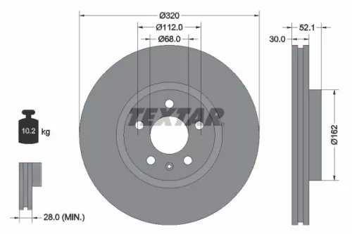 Bremsscheibe TEXTAR 92229305)