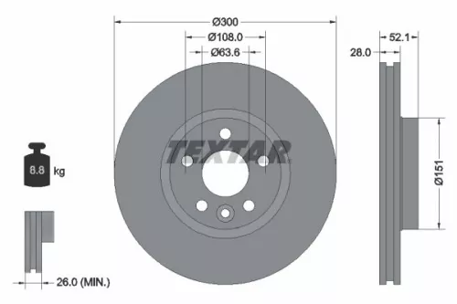 Bremsscheibe TEXTAR 92159205)