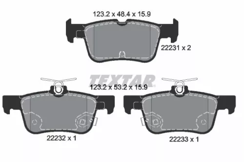 Bremsbelagsatz, Scheibenbremse TEXTAR 2223101)