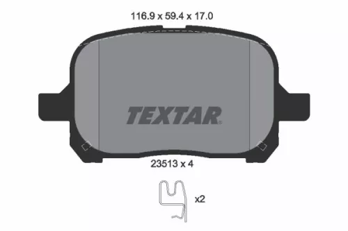 Bremsbelagsatz, Scheibenbremse TEXTAR 2351302)