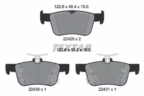 Bremsbelagsatz, Scheibenbremse TEXTAR 2242901)