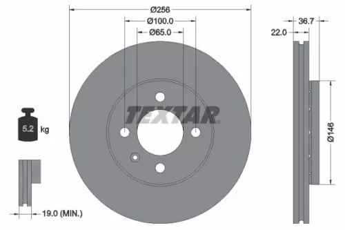 Bremsscheibe TEXTAR 92287003)