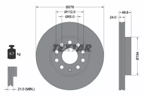 Bremsscheibe TEXTAR 92271903)