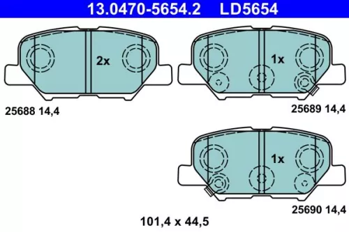 Bremsbelagsatz, Scheibenbremse ATE 13.0470-5654.2)