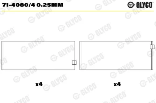 Pleuellager GLYCO 71-4080/4 0.25mm)