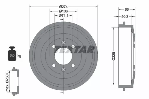 Bremstrommel TEXTAR 94010300)