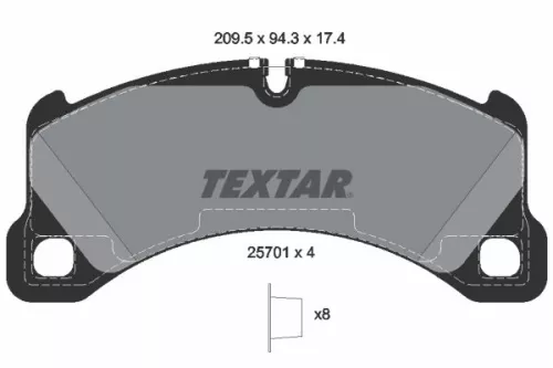 Bremsbelagsatz, Scheibenbremse TEXTAR 2570101)
