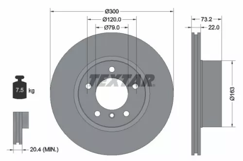 Bremsscheibe TEXTAR 92238505)