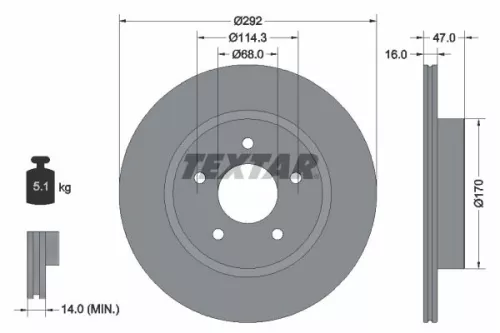 Brake Disc TEXTAR 92278103)