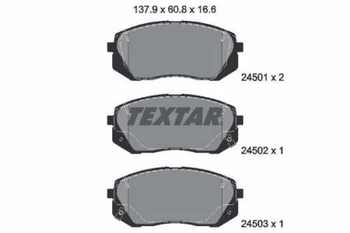 Bremsbelagsatz, Scheibenbremse TEXTAR 2450101)