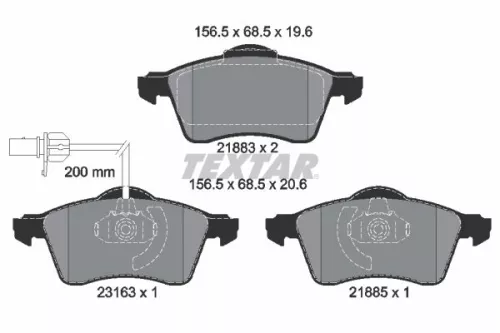 Bremsbelagsatz, Scheibenbremse TEXTAR 2188501)