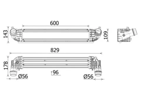 Ladeluftkühler MAHLE CI 668 000P)
