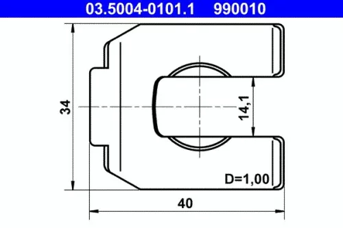 Halteklammer, Bremsschlauch ATE 03.5004-0101.1)