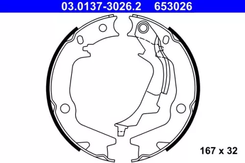 Bremsbackensatz, Feststellbremse ATE 03.0137-3026.2)