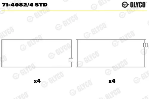 Pleuellager GLYCO 71-4082/4 STD)