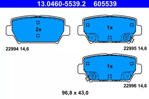 Bremsbelagsatz, Scheibenbremse ATE 13.0460-5539.2)